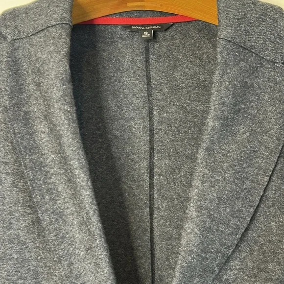 Banana Republic Grey Wool Blend Single Button Stretch Blazer SZ 10. - Picture 3 of 8